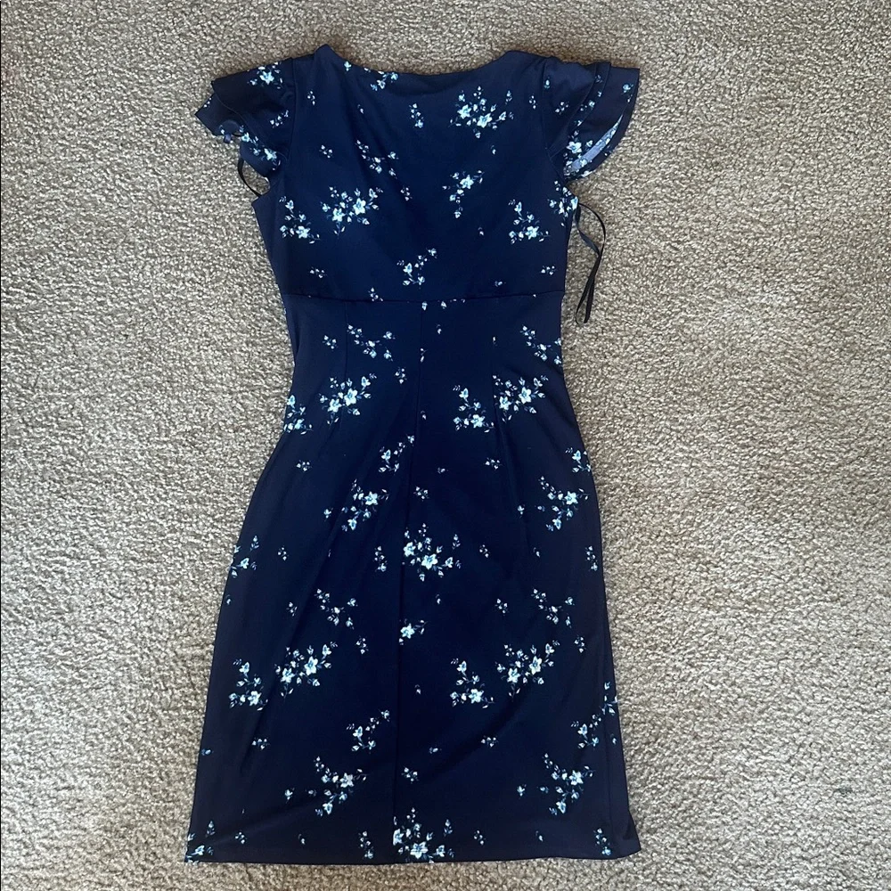 Lauren Ralph Lauren Navy Floral Midi Dress - Picture 3 of 4